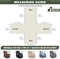 Vista 2 de TAOCOCO Funda para silla reclinable 100% impermeable que se mantiene en su lugar, fundas reclinables para sillas reclinables pequeñas con bolsillo
