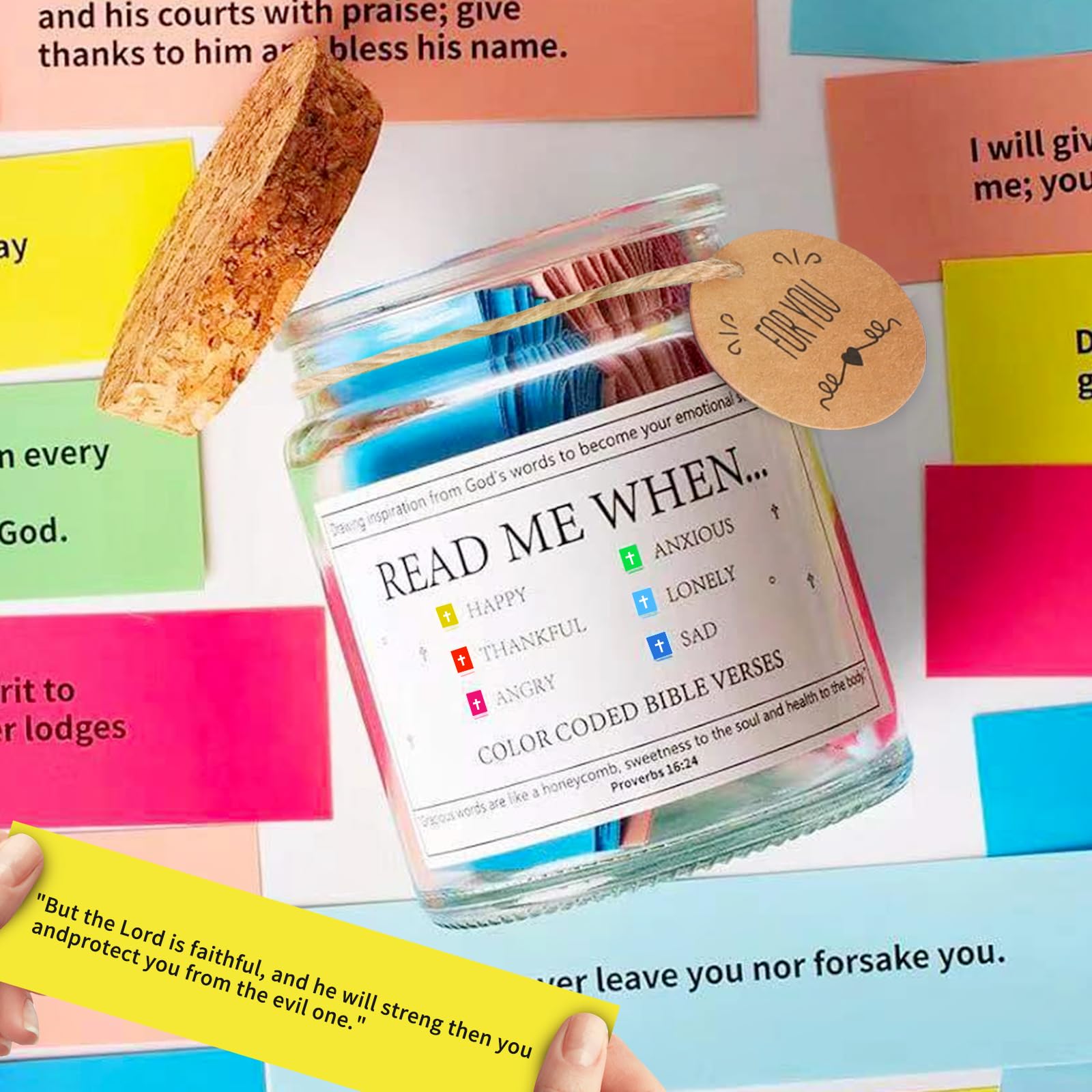 Bible Verse Jar, Birthday Gifts for Women Mom & Daughters, Religious, Bible Accessories, Valentine Mother's and Father's Day Gifts - Prayer and Hope Jar.