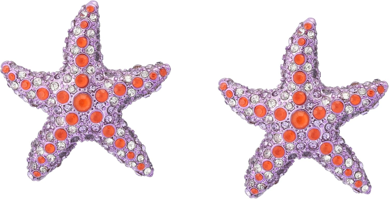 Betsey Johnson Women's Mermaid Jewels Starfish Button Earrings - Image 2
