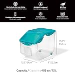 Starfrit LocknLock Plastic Pantry Container with Wheels - 406oz/12L - Airtight - 4-Sided Locking Flip-Top Lid