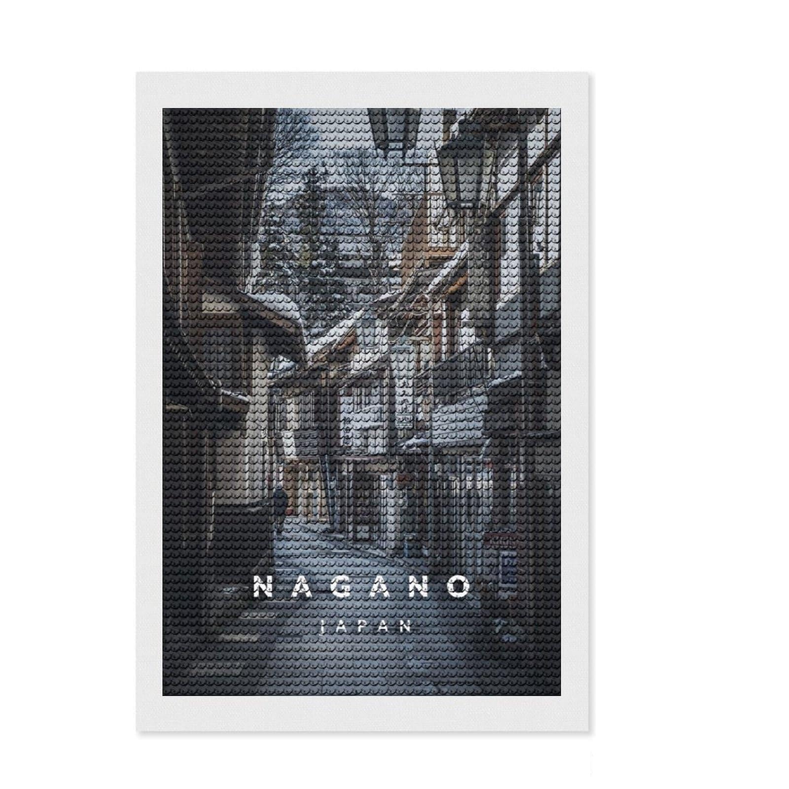 Junmoney Nagano Diamond Painting Canvas Set 8"x12", Printed Canvas, Complete Accessories, Living Room Decor, for Craft Lovers