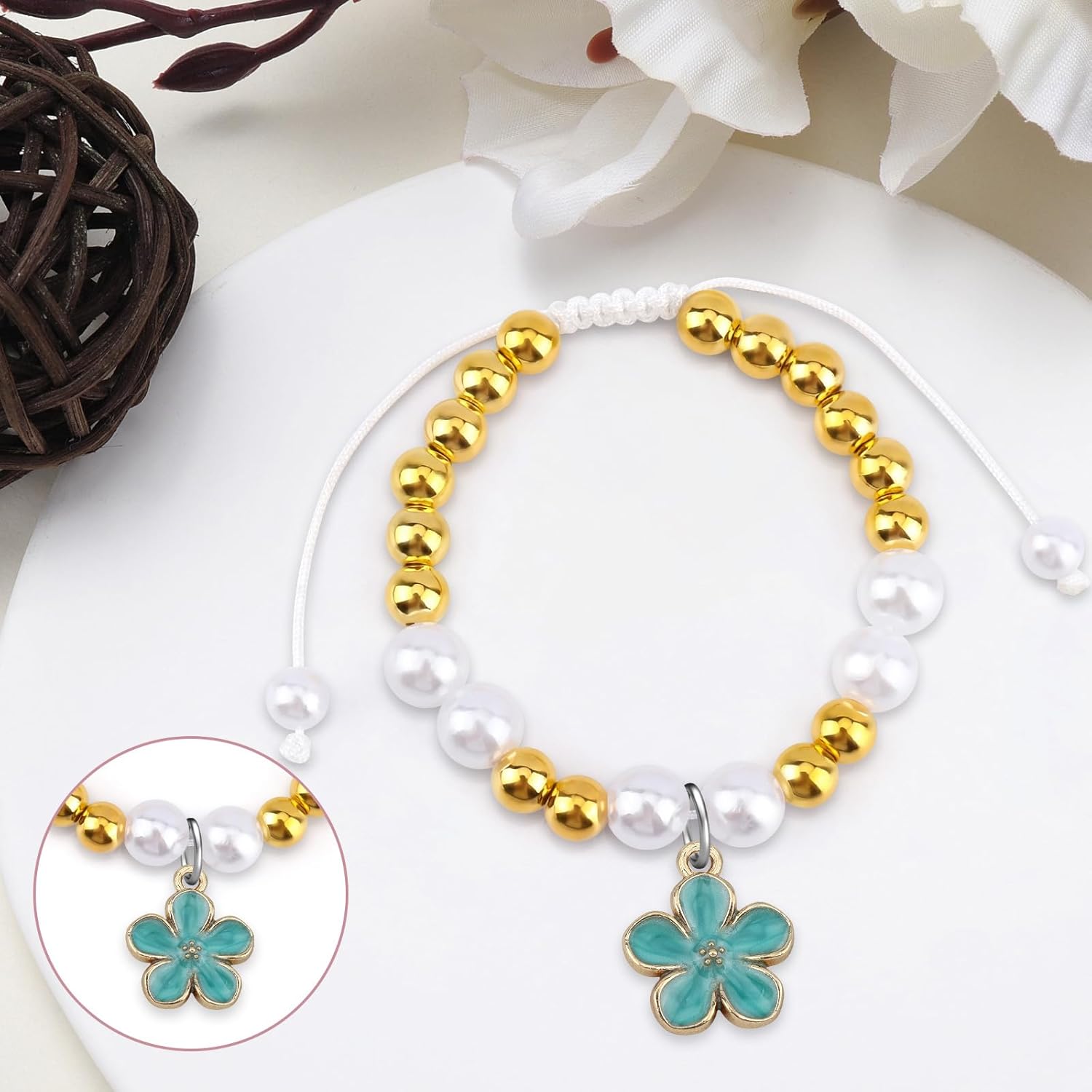 Mwphuy 1st Year Old Birthday Girl Gifts Beaded Bracelets First Birthday Gifts for Girls Daughter Granddaughter Niece Sister Jewelry Bracelet with Gift Card Christmas Graduations Gift for Her Women - Image 4