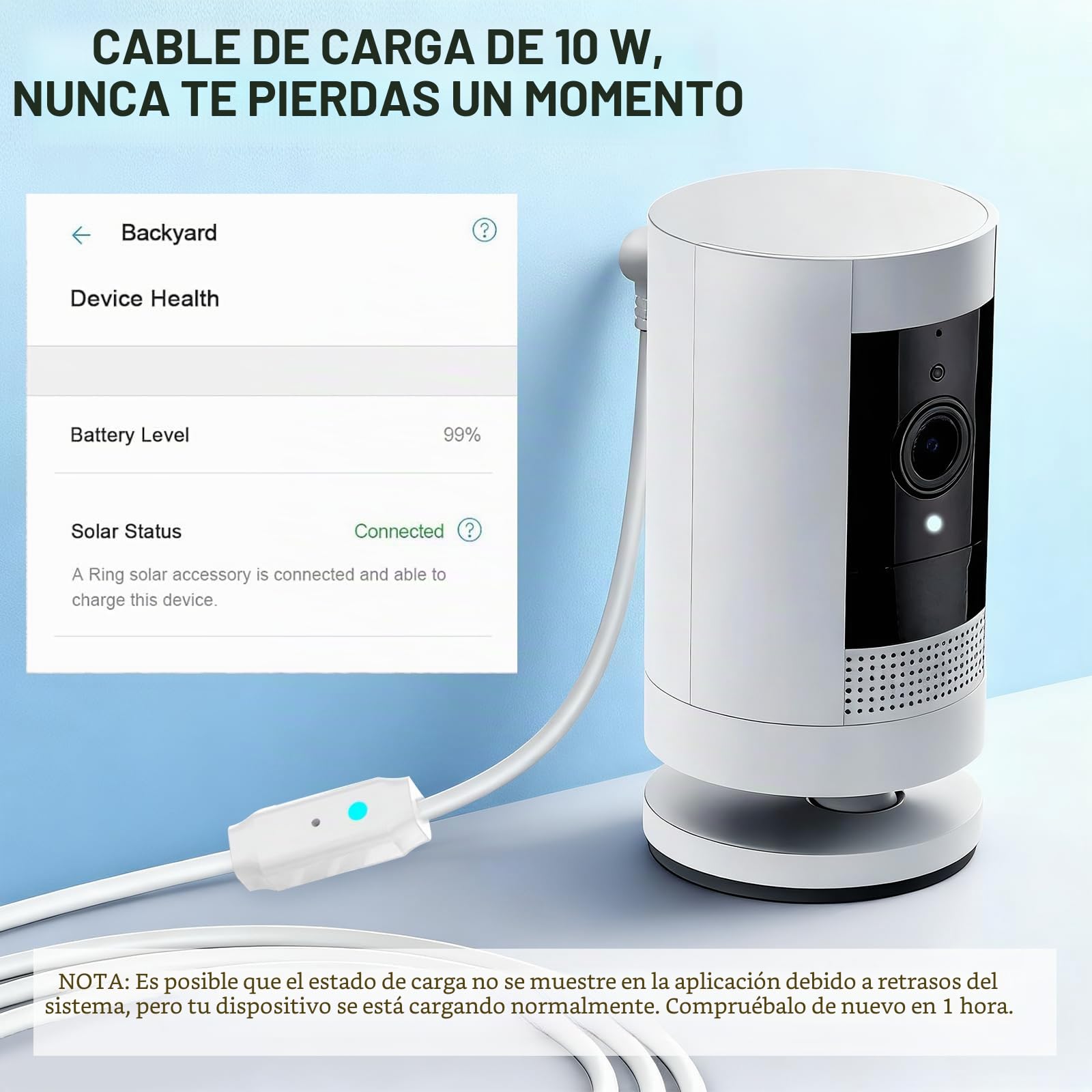Cable de alimentación y adaptador de 7 m compatible con Ring Spotlight Cam Plus/Pro y Stick Up Cam. Batería, cable de carga para anillo, enchufe de alimentación resistente a la intemperie y cable de