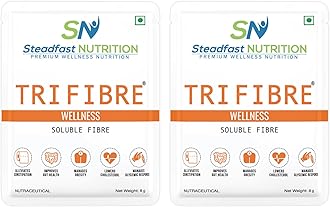 Steadfast Nutrition Tri Fibre Clear Soluble Fiber Supplement for Healthy Gut & constipation Relief Gluten Free (Unflavoured 30 Sachets Pack of 2, 480g)