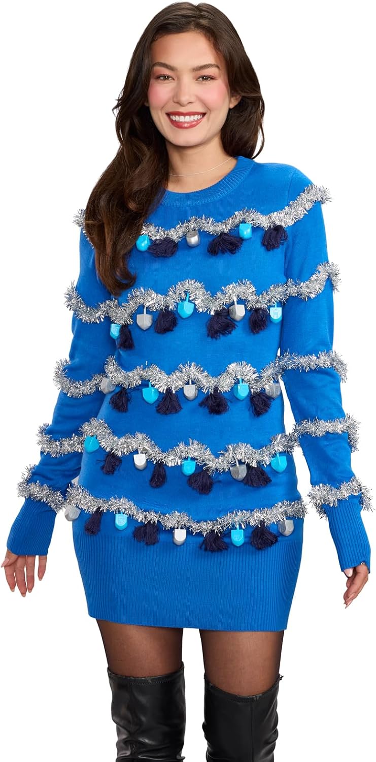 Tipsy Elves Hanukkah Dresses for Women - Cozy Comfort Pullover Outfits for Holiday Parties and Gatherings