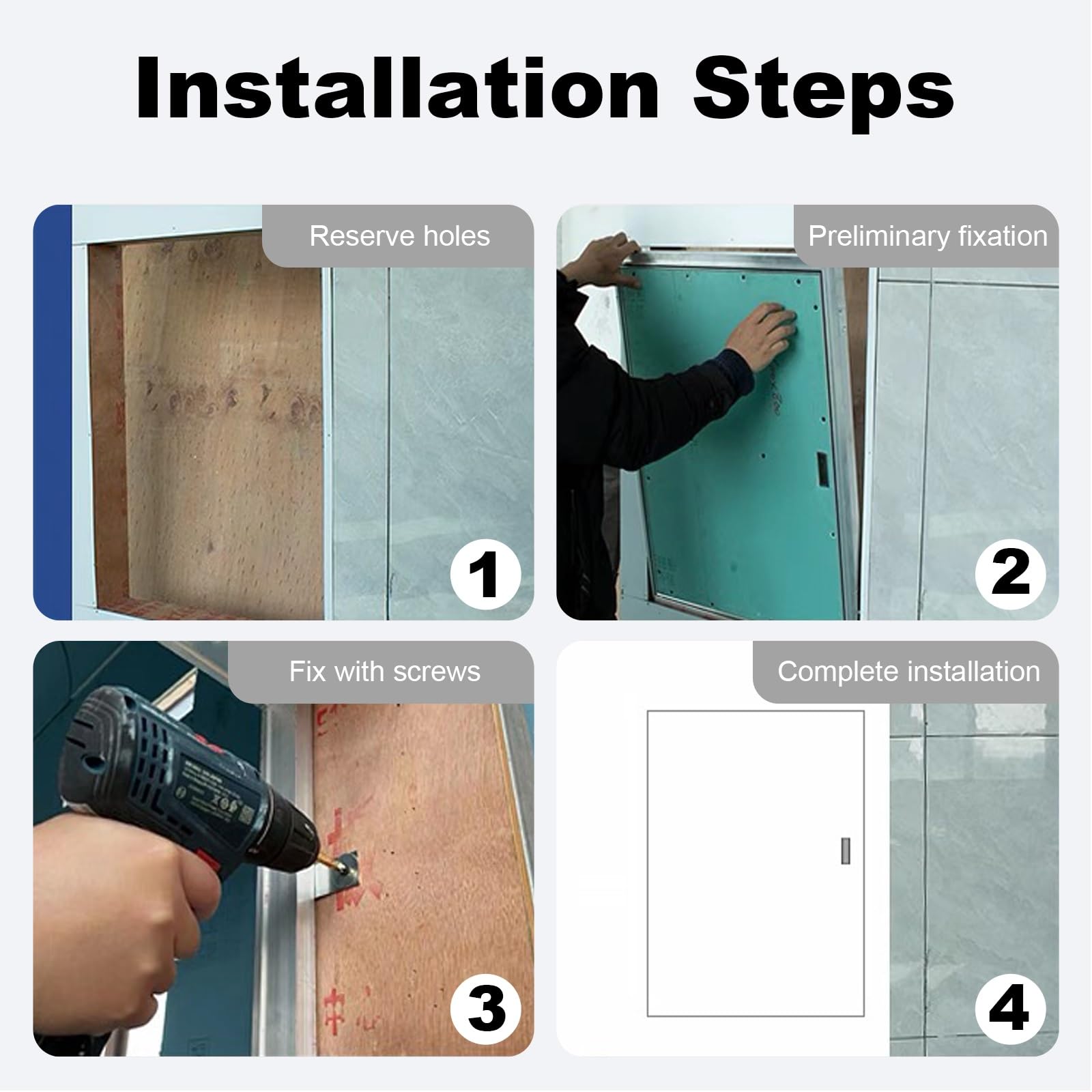 Porta di accesso magnetica per cartongesso, pannello nascosto per impianti idraulici e riscaldamento, facile accesso ai cavi nascosti, design galvanizzato, perfetto per la ristrutturazione della casa