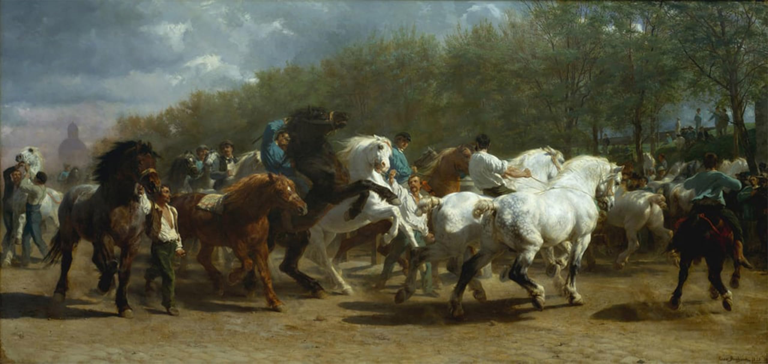 SERENDIPITP Aesthetic Poster Photo Wall Print Retro Picture the Horse Fair by Rosa Bonheur Modern Wall Artwork for Home Decor 60x90cm