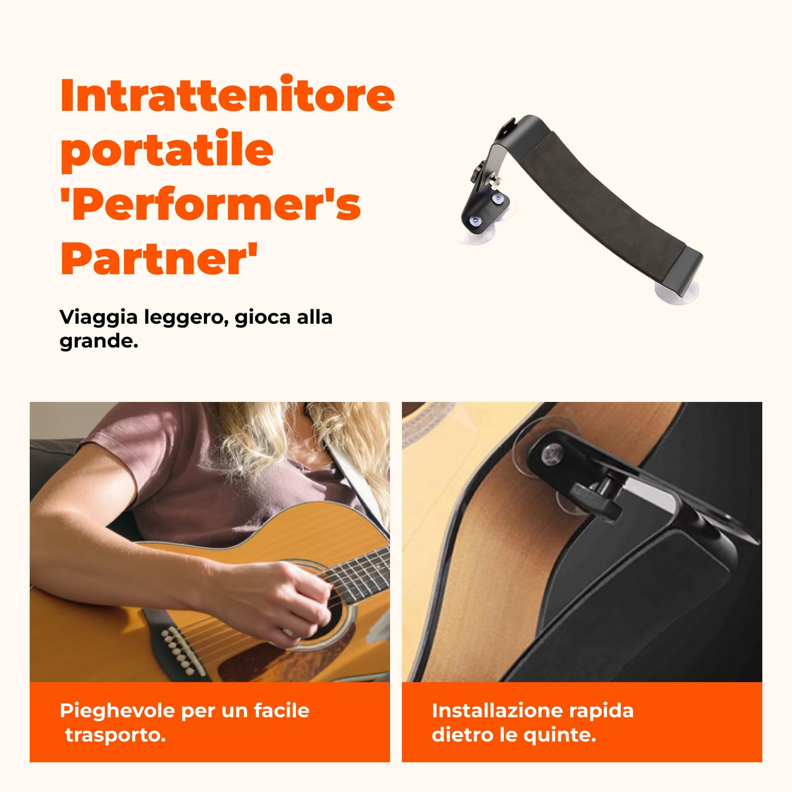 rockible Supporto per Chitarra Supporto per Gamba Supporto per Chitarra Poggiapiedi Regolabile in Metallo Sgabelli a Cremagliera Fissi