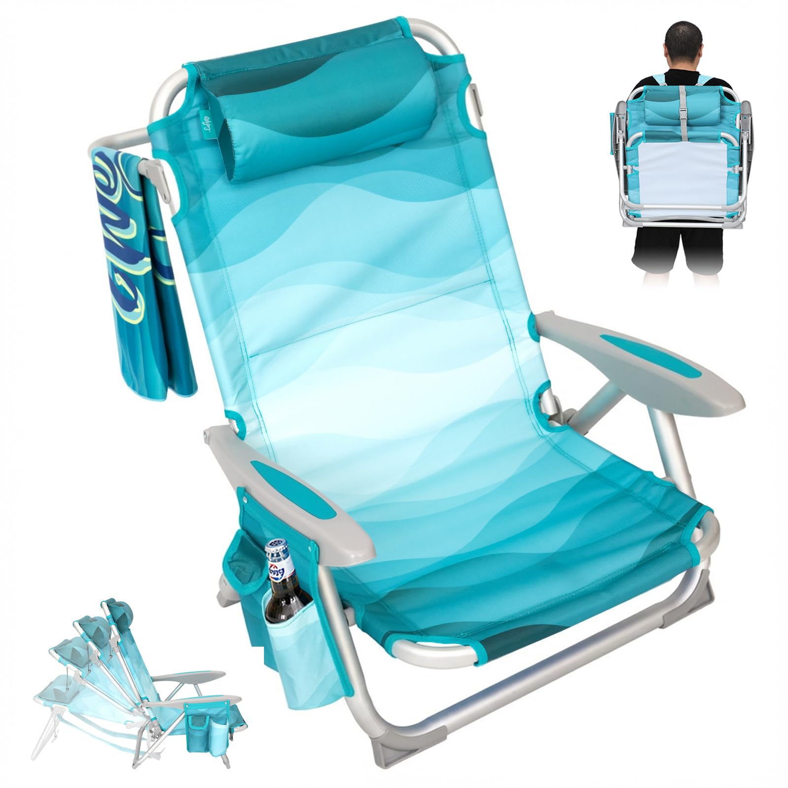 #WEJOY Beach Chair for Adults, Reclining Adjustable Position