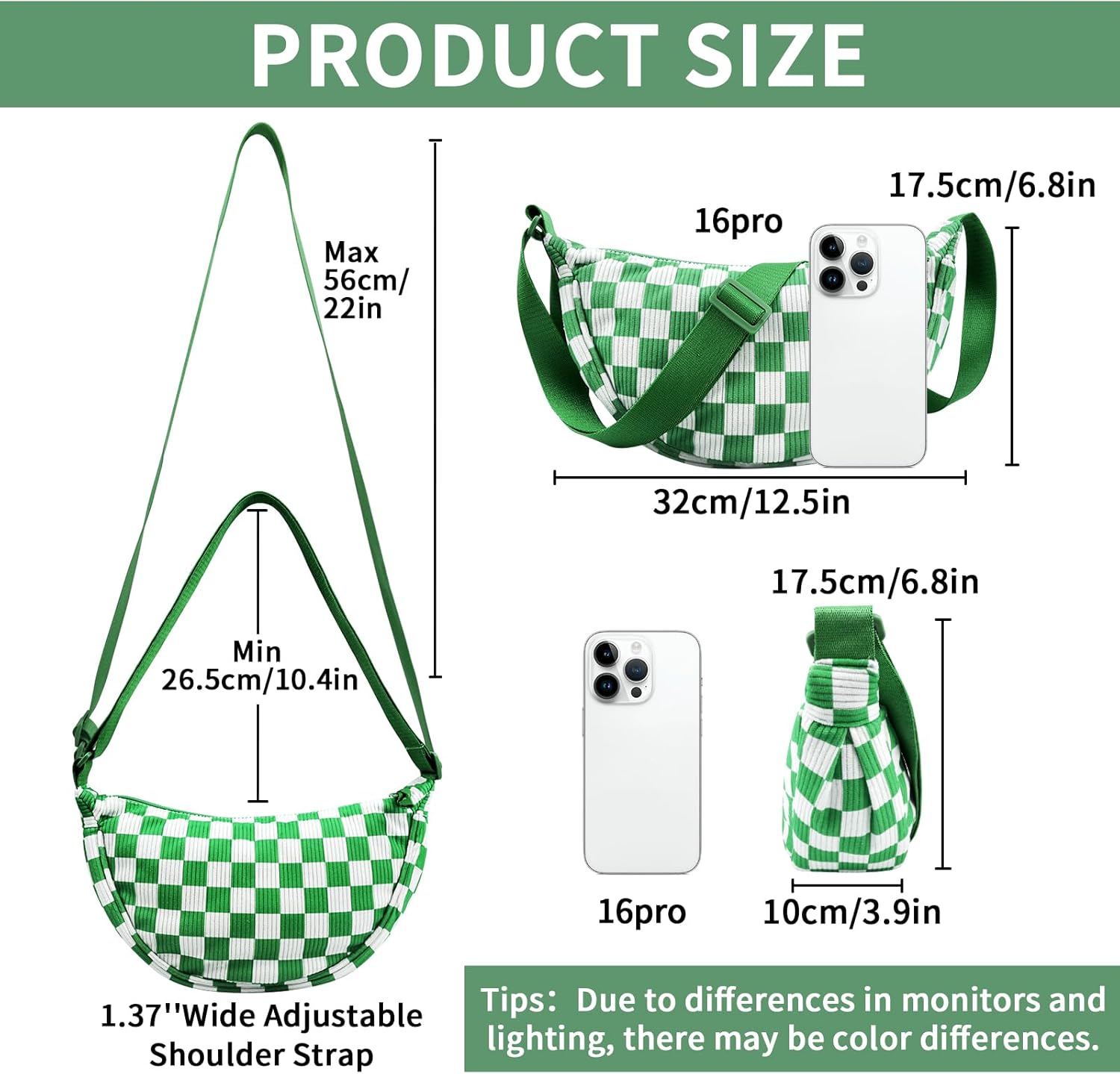 Nylon Crescent Crossbody Bag for Women Purses Trendy Men,Small Travel Sling Bag Hobo - Image 3