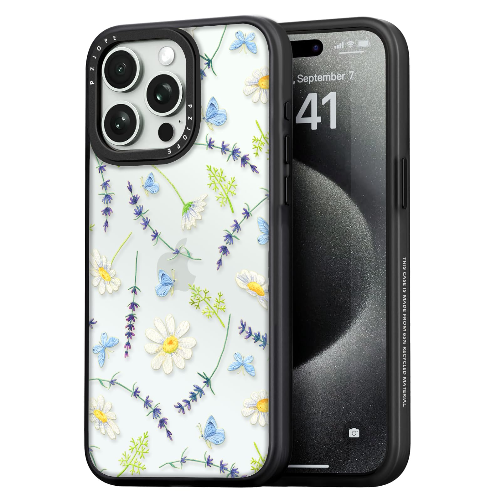 Coque iPhone 15 Pro Max Transparente Motif Marguerite pour un Style Printanier Chic