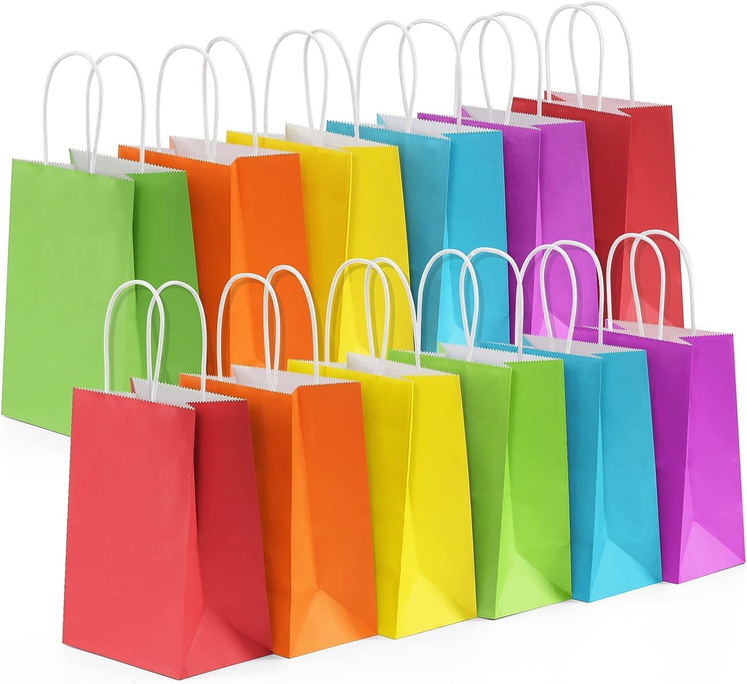 RanGit Bhumi Gift Bags - 10 pcs Color Paper Return Gift Bags 6x8x4 inch, Small Paper Carry Bags for birthday, wedding, party favor goodies candies and other festivals (Small, MultiColors) (10)-image-28