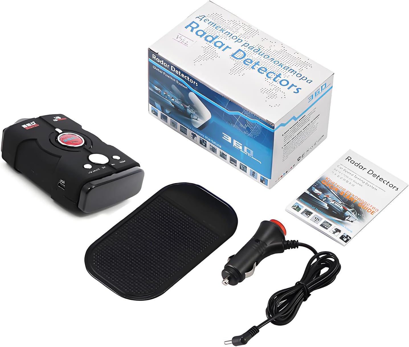 Extreme Range Speed Camera Detector, 360° Radar Detector for Cars with Speed & Voice Alert, Anti-Speed Trap, Quick Reaction, Red-Light Cameras, and Full Road Coverage