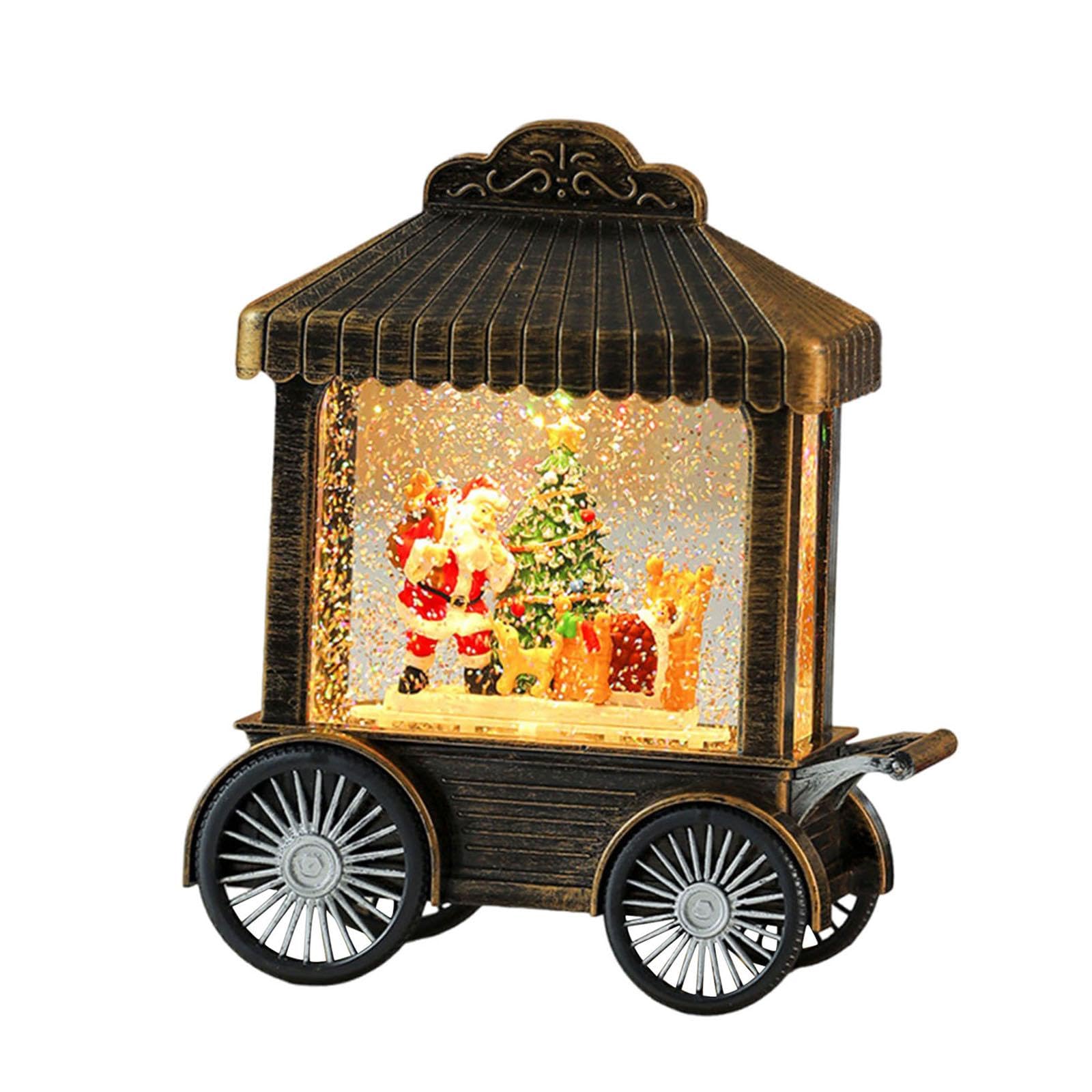 Globo di neve natalizio con musica, ornamento da tavolo glitterato natalizio, carillon natalizio decorativo per centrotavola da festa in casa, Babbo Natale