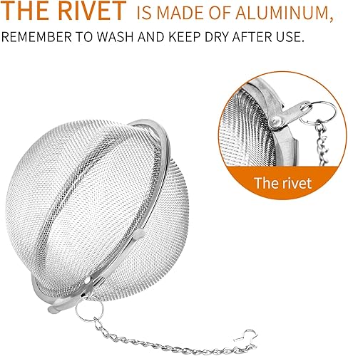 Miniatura 9 de Fu Store 2 piezas de bola de té de malla de acero inoxidable 2.7 pulgadas filtros de té infusor de té filtros para té