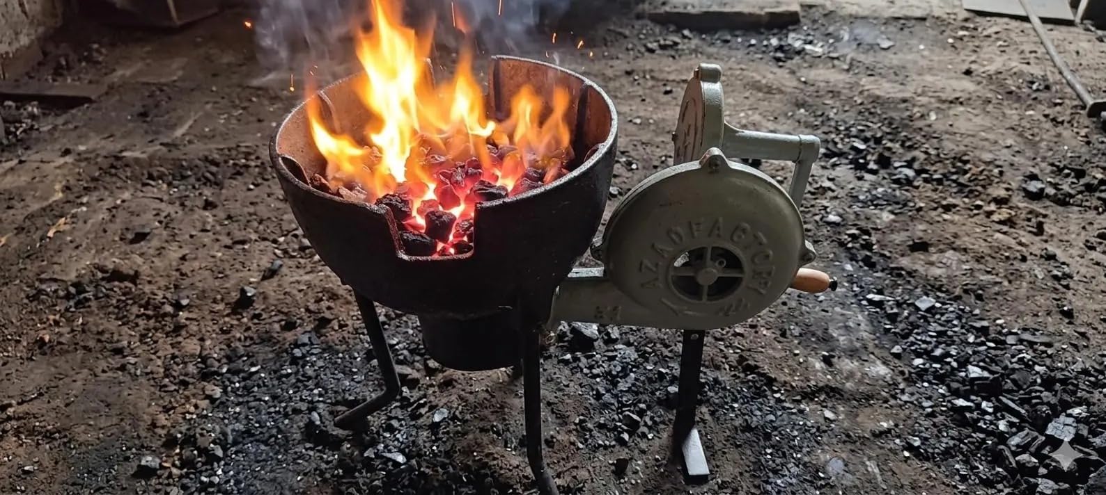 Based on Your Image, the Product Appears to be a Manual Hand Crank Air Blower with Cast Iron Coal Furnace for Blacksmithing, Metal Melting, forging, Foundry Work, and Charcoal Heating.-image-27