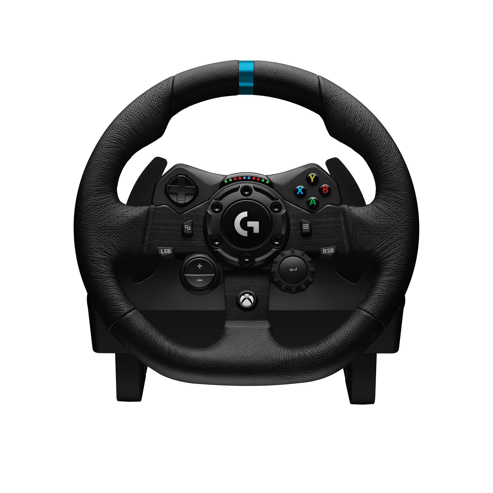 Logitech G G923, siłowe sprzężenie zwrotne TRUEFORCE do 1000 Hz, do PXbox X|S, Xbox One, PC, Wtyczka zasilająca typu G (Wielka Brytania), Układ brytyjski – Czarny