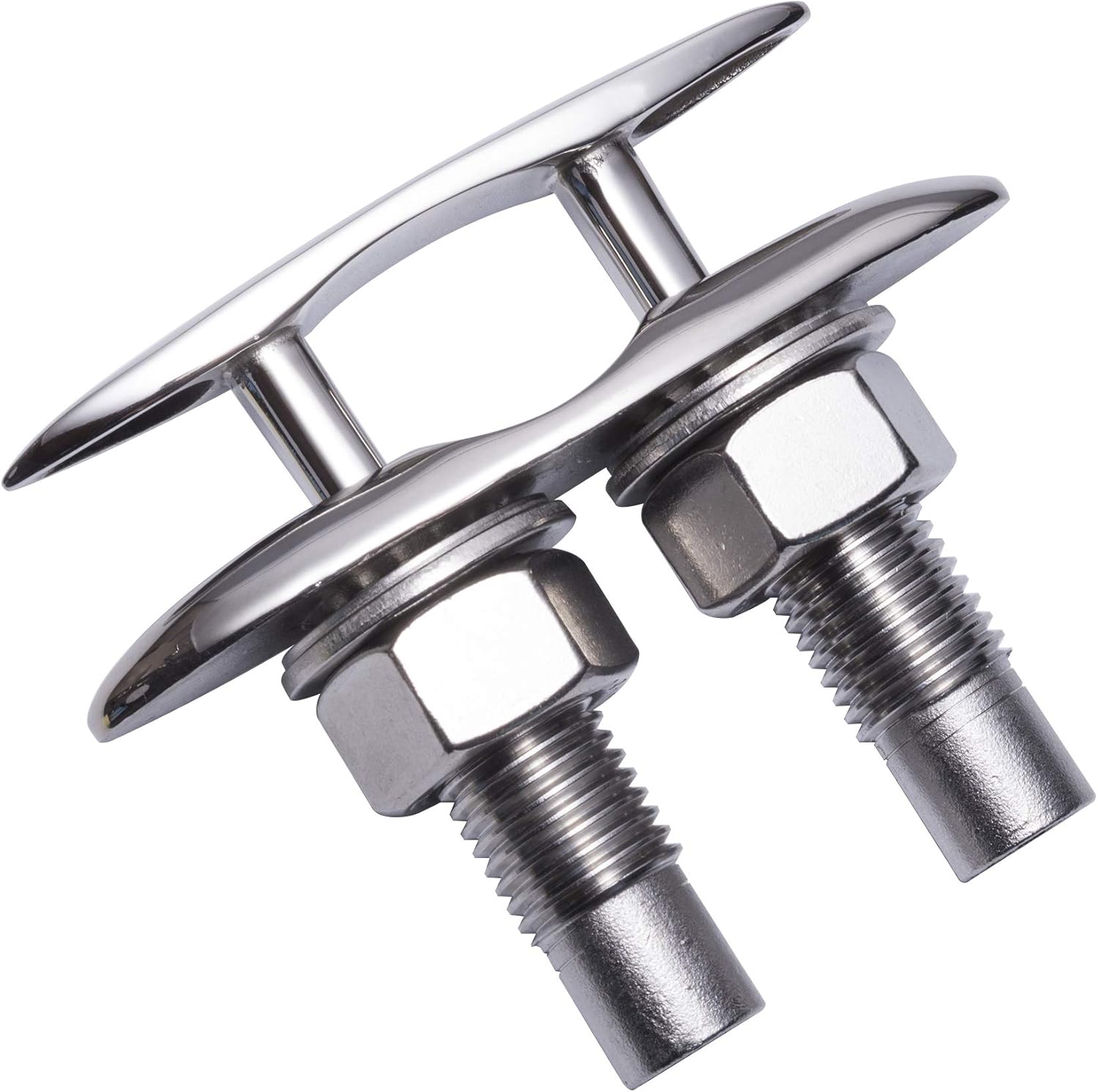 Boat Pull up Deck Cleat 5 Inch,316 Stainless Steel Heavy Duty Marine Dock Cleat,Hidden Flush Mount Marine Cleat