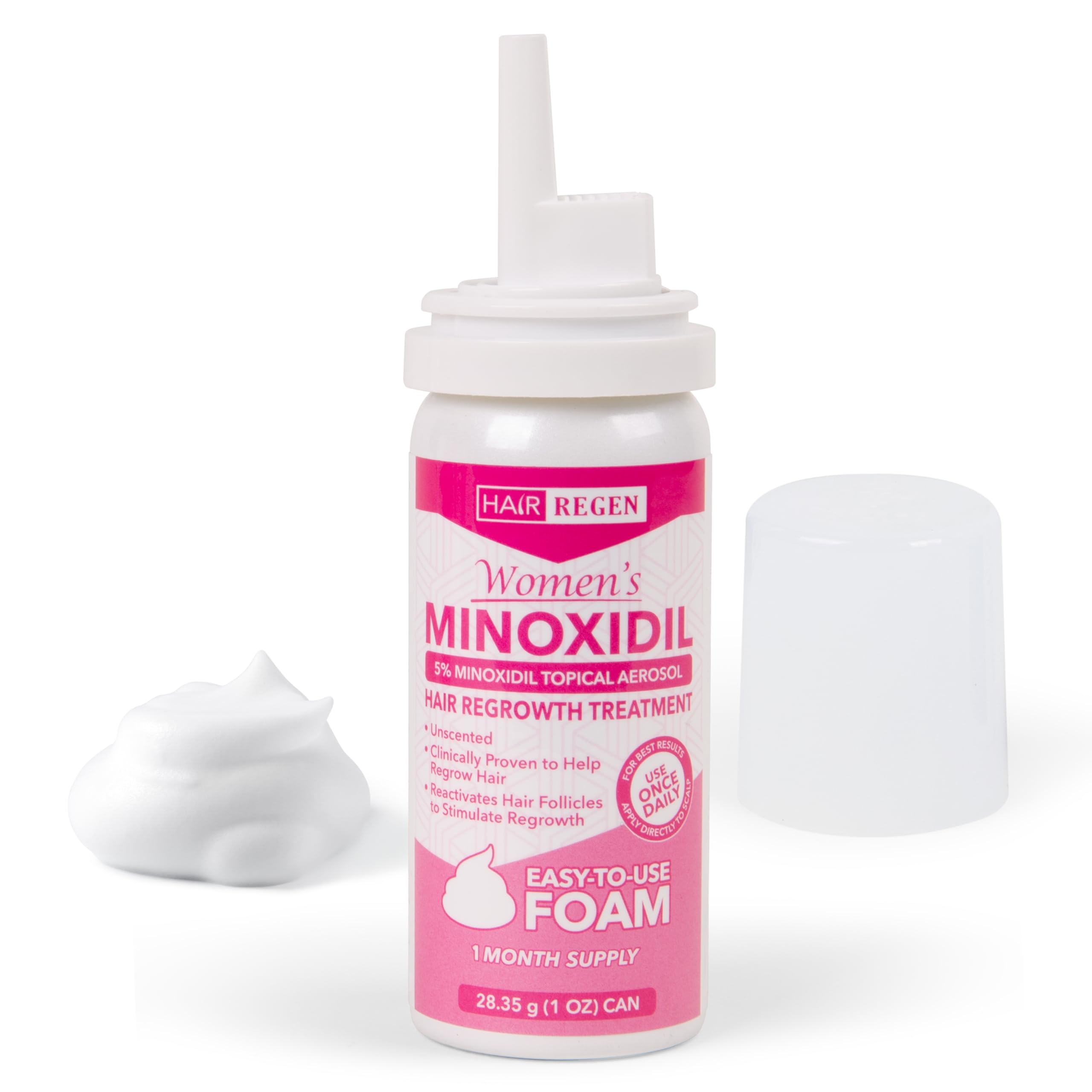 Minoxidil Foam for Women 5% Percent - Women's Hair Growth Treatment for Her - Topical Foaming Minoxidil for Women - Great for Hair Regrowth and Reduce Hair Loss - 6 Pack as 6 Month Supply