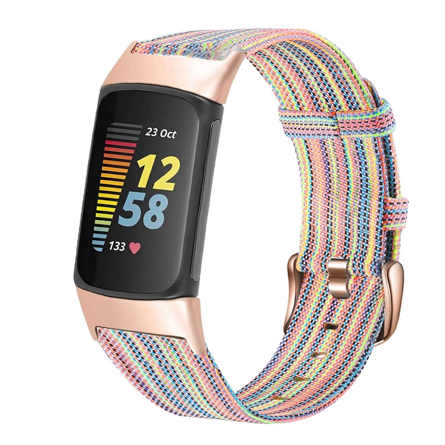 Abanen Women Band for Fitbit Charge 5, Soft Woven Canvas Nylon Quick Dry Wrist Strap for Fitbit Charge 5 (Colorful) (B09PTDTYR4) Amazon Price History, Amazon Price Tracker