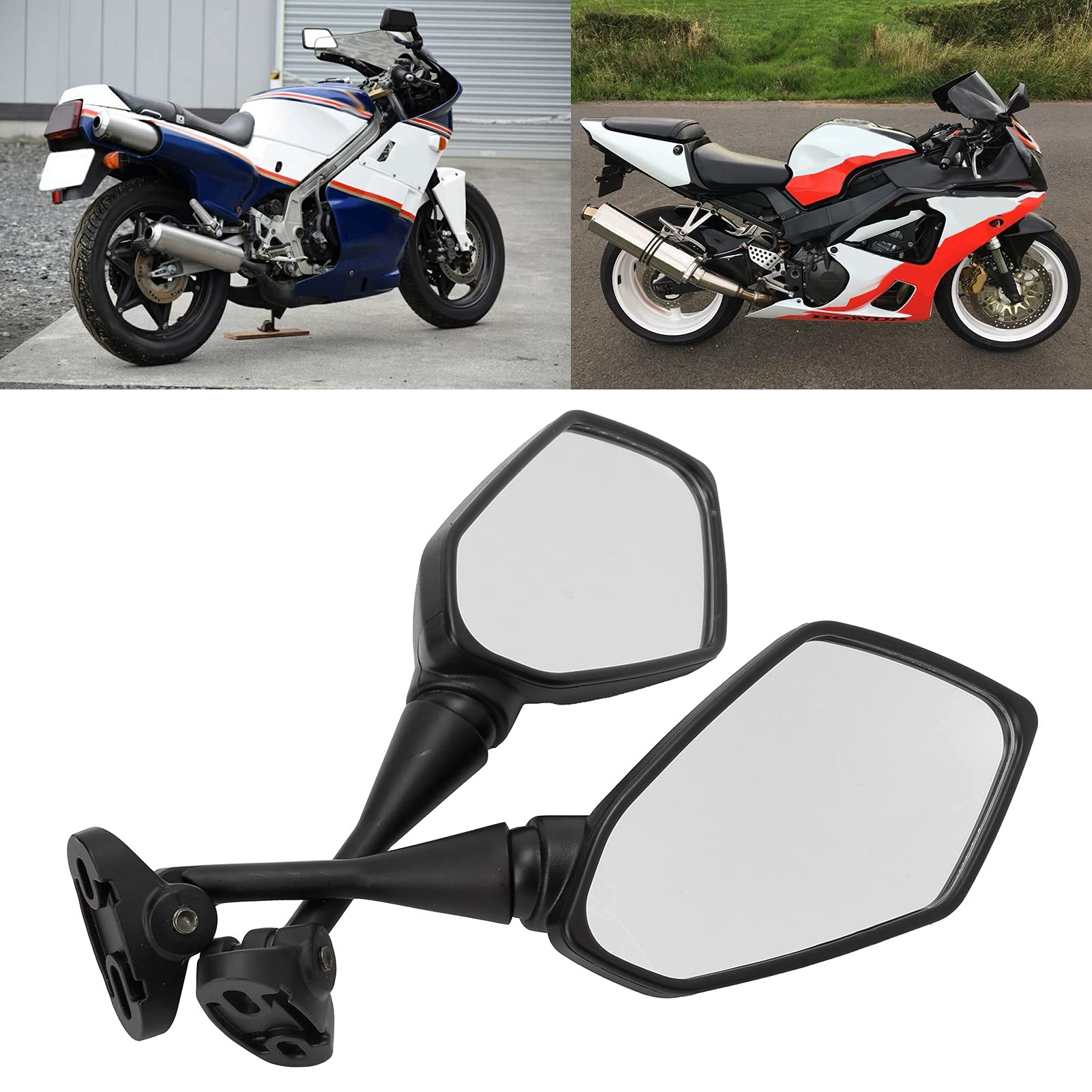 Motocyklowe Lusterko Wsteczne (para Motocyklowych Lusterek Wstecznych, Czarny Zamiennik Widoczności dla Wyścigów CBR F4)