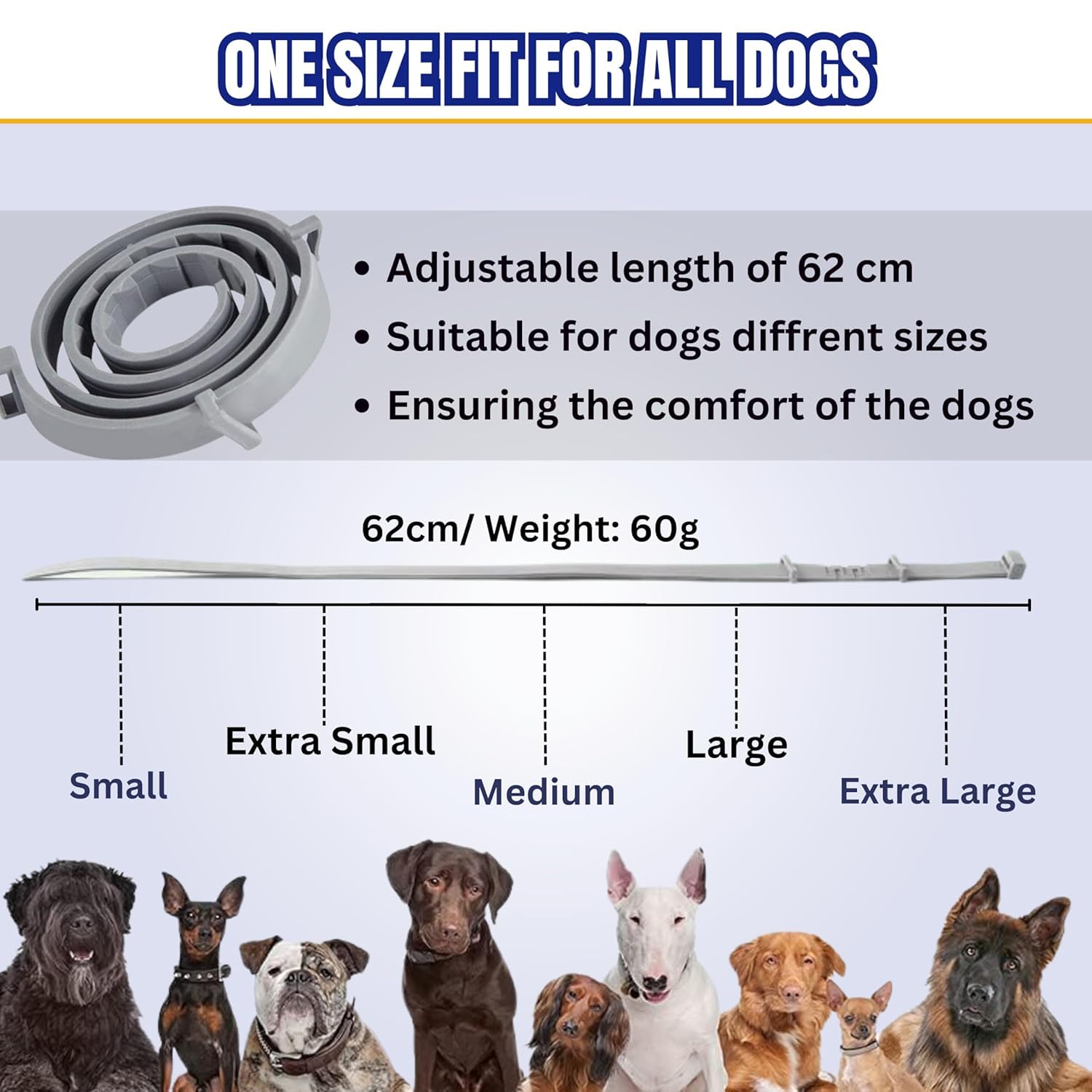 Flea and Tick Collar for Dogs & Cats | 8-Month Adjustable Waterproof Collar | Natural & Safe Protection Against Fleas, Ticks, Lice & Parasites | Puppies & Adult Pets 1