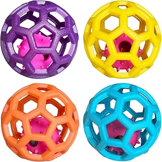4pcs Dog & Cat Ball Toy Interactive Chasing Balls with Bell for Pet | colorful ball with bells