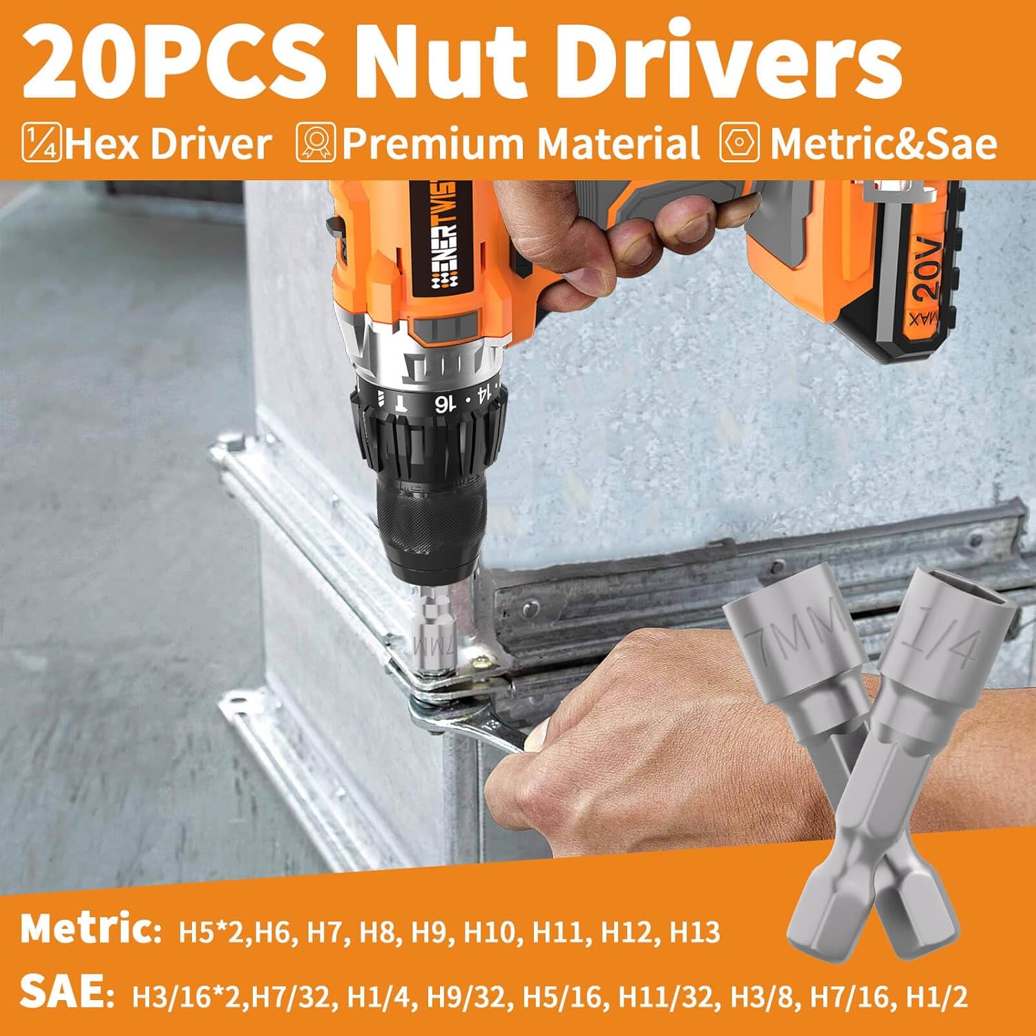 ENERTWIST 228 Pcs Screwdriver Bit Set, CR-V 1/4" Hex Shank Includes Rare Security Bits, Nut Drivers, and Magnetic Bit Holder, Ultimate Driver Set with Sturdy Tool Box - Image 5