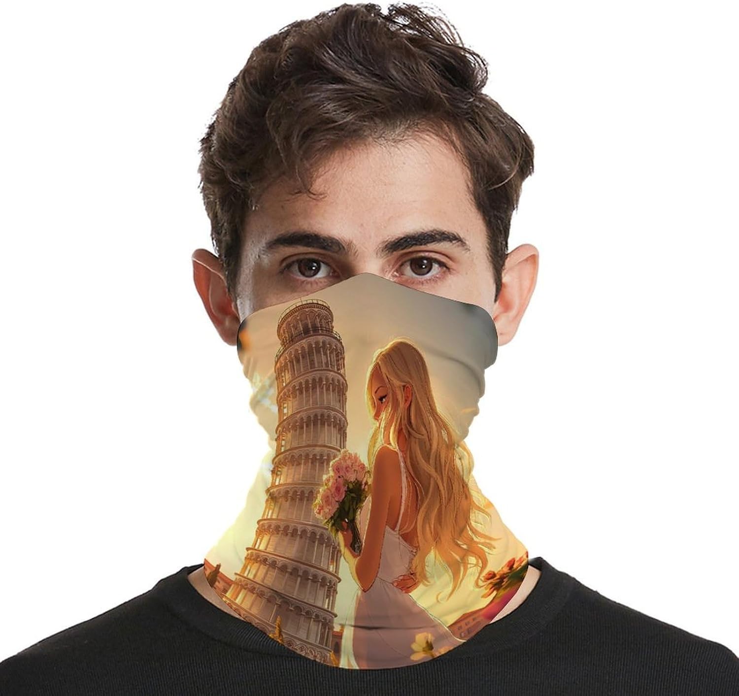 Leaning Tower of Pisa Woman Face Cover Neck Gaiters for Men Women Sun Protection Mask Scarf Hiking Bandana
