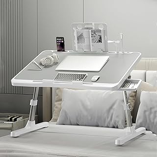 Laptop Desk for Bed, Adjustable Beds Table with USB Charge Port, Foldabl...