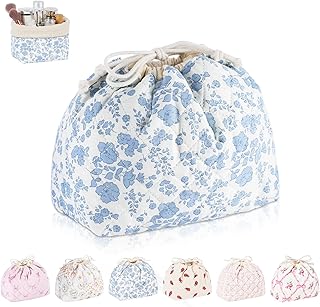 Bolsa de maquillaje acolchada con cordón, bol...