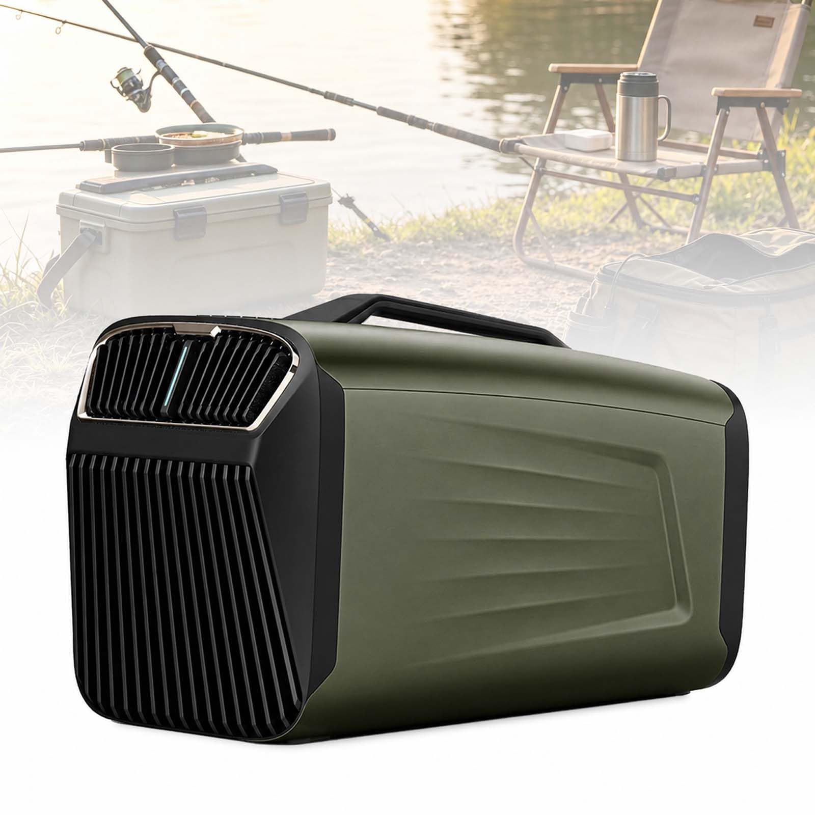 MINHUIJIHUI 5200 Btu 2-In-1 Portable Air Conditioner, 400w Quiet Camping Ac Unit with Compressor and Remote, Low Power Consumption, Fast Cooling for Rv, Tent, Boat and Fishing
