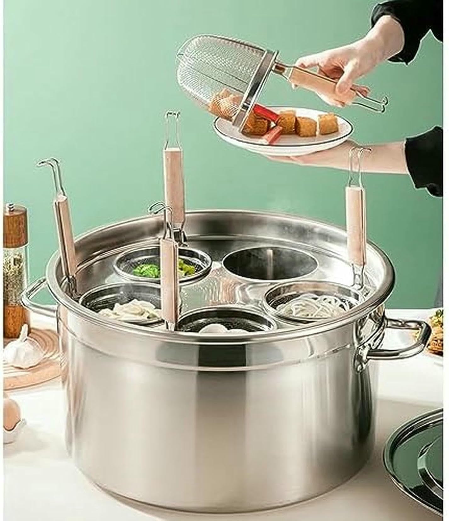 Ensemble d'inserts pour cuire de pâtes en acier inoxydable, la perfection culinaire durable