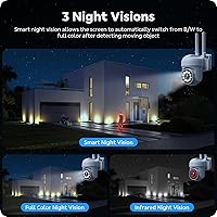 Vista 5 de CAMCAMP 16 Channel Security Camera System Wireless Cameras for Home Security, Pan & Tilt 360° View, Auto Human Tracking, 4K NVR w/ 500GB, Two-Way