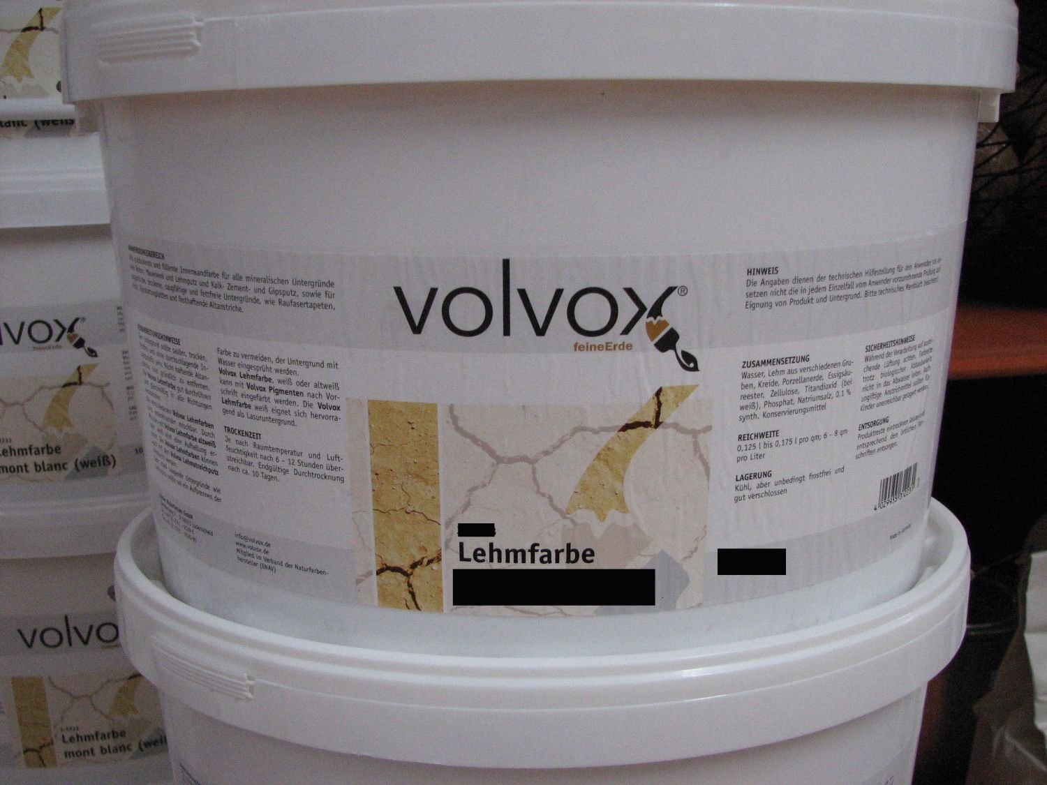 Volvox | Espressivo Lehmfarbe | mont blanc weiß | 2,5 Liter | 20 m²
