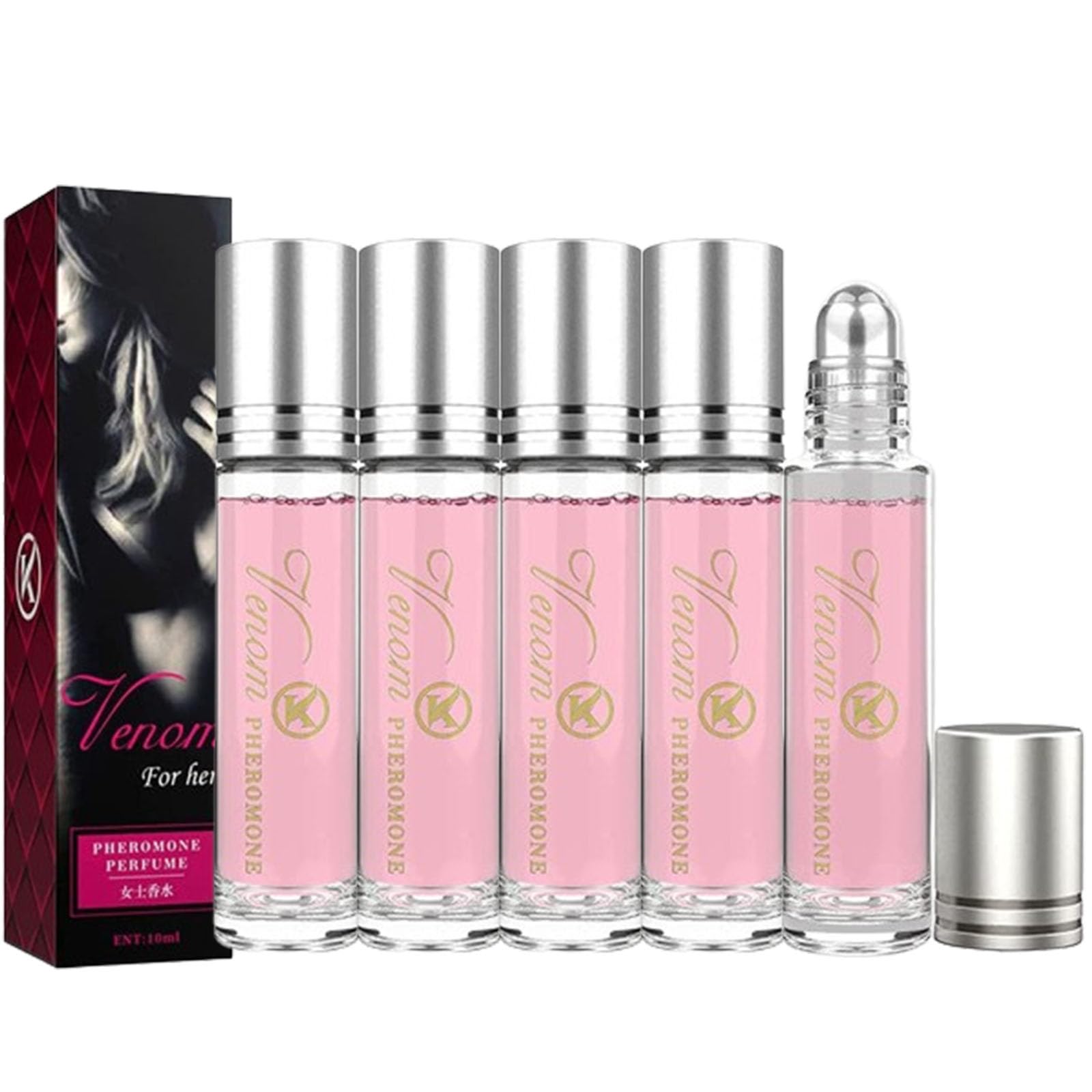 Gemse Pheromones Perfume for Women, Long-Lasting Phereau Perfume, Portable Venom Scents Roll On Perfume Fragrances, Women's Fragrances Phero Oil (5 Pcs)