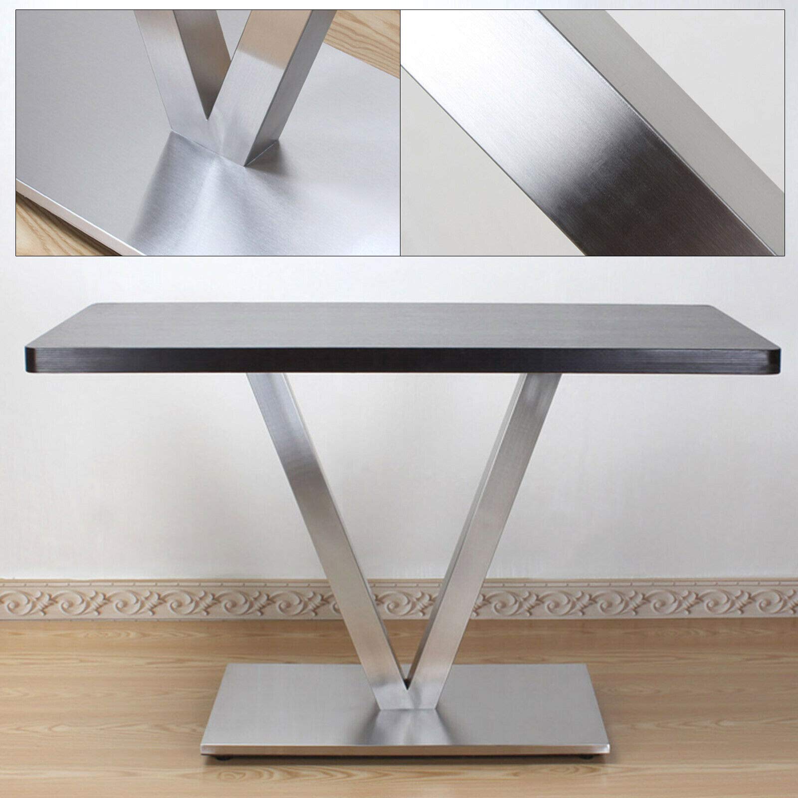 Estructura de 70 cm Con Doble Pie de Acero Inoxidable - Base para Mesa de Bistró Gourmet (Sin Tablero)