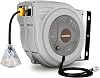 656.5FT Retractable Extension Cord Reel, 12AWG3C Power Cord Reel with Triple Tap Outlet, 180° Swivel and 15 Amp Circuit Breaker for Workshop, Garage