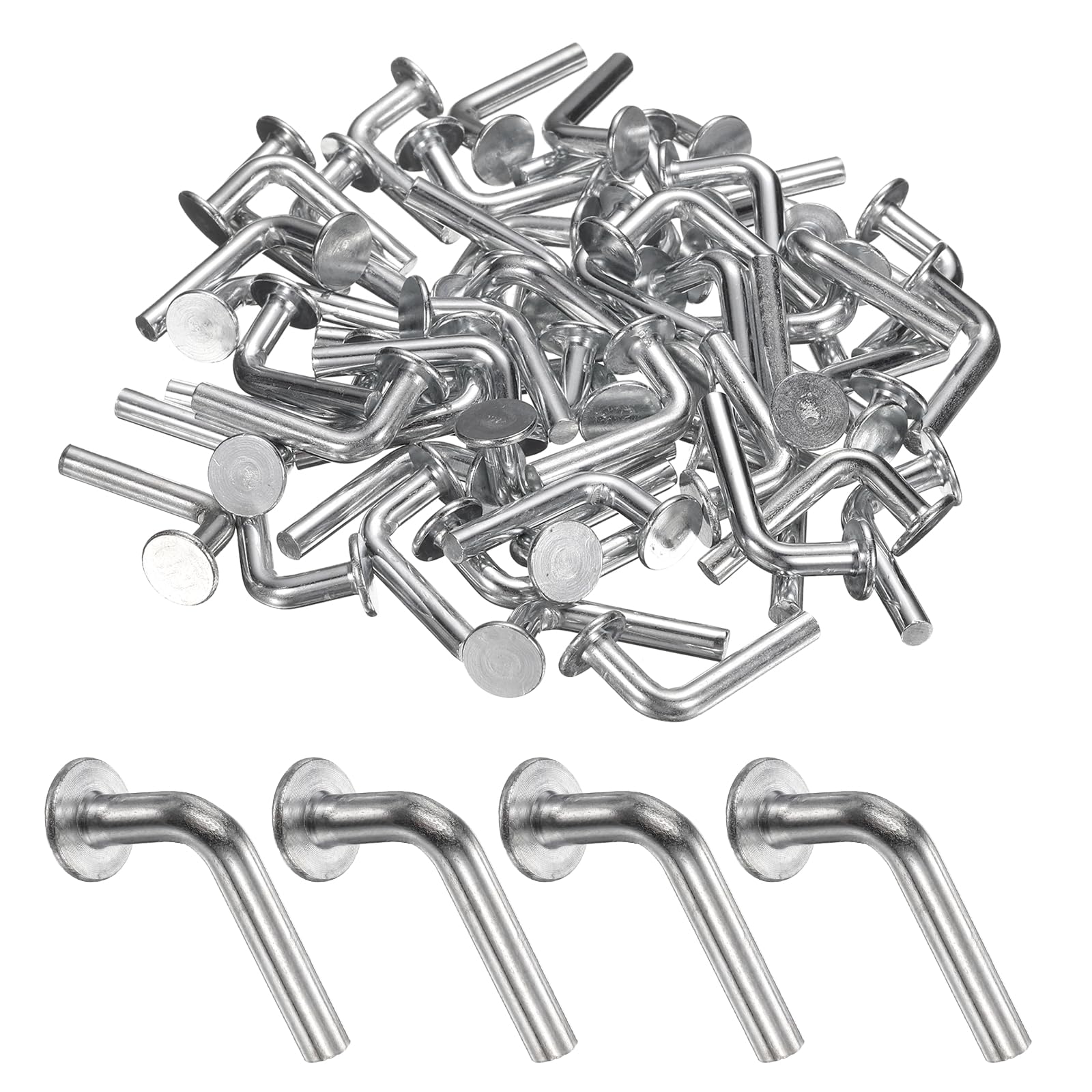sourcing map 100 Pack Pallet Rack Drop Pin, 0.98 x 0.19 Inch Pallet Rack Safety Bolt Round Head J Bolt Universal Pins for Warehouse Racks and Shelving Units
