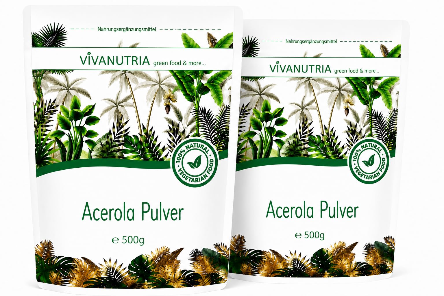 VivaNutria Acerola Pulver I natürliches Vitamin C Pulver als Acerola Frucht-Pulver für Smoothies/als Müsli-Topping I Acerola Kirsche aus kontrolliertem Anbau, laborgeprüft I vegan (1000 g)