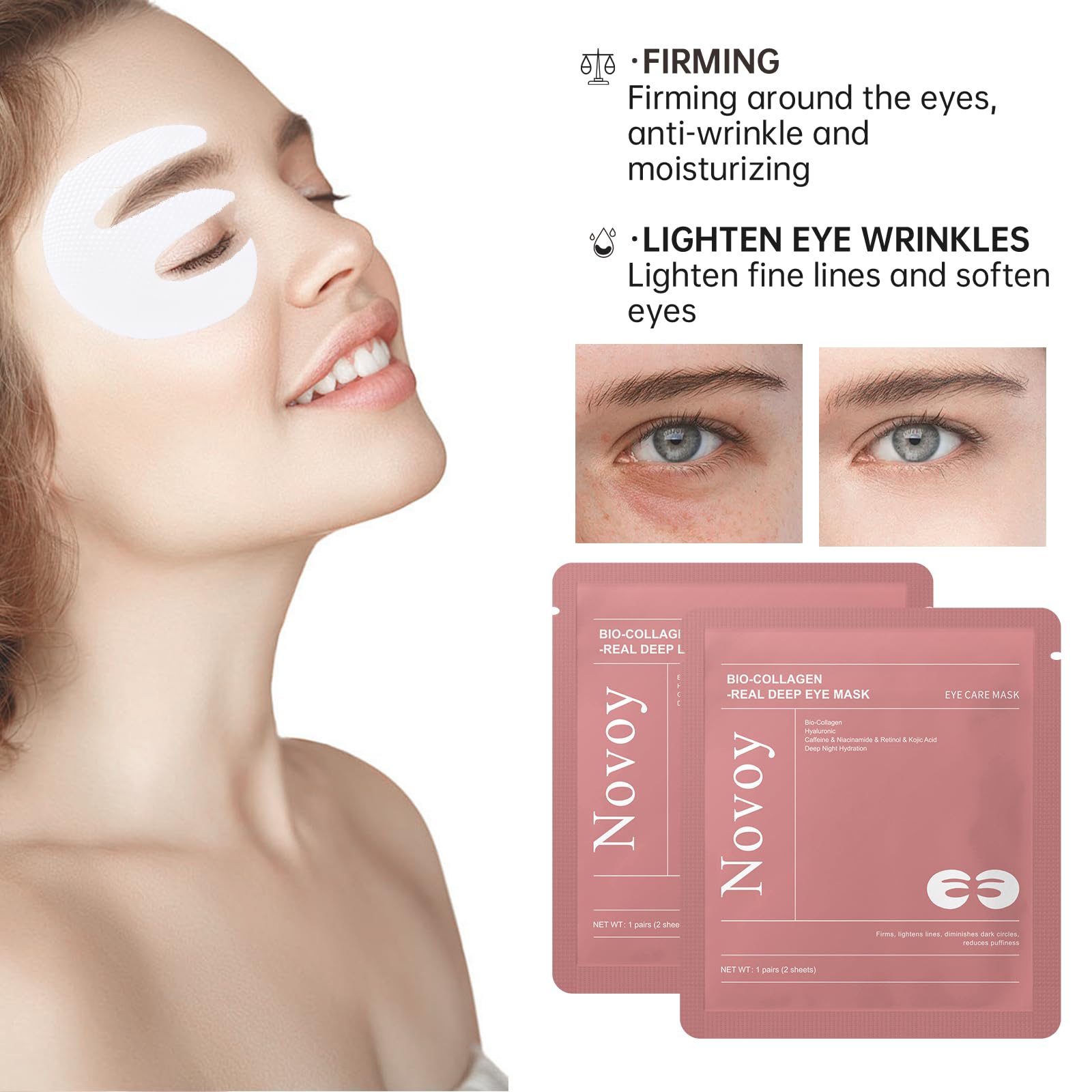Amazon.com: Novoy 7 Pairs Bio-Collagen Real Deep Eye Patches - 6