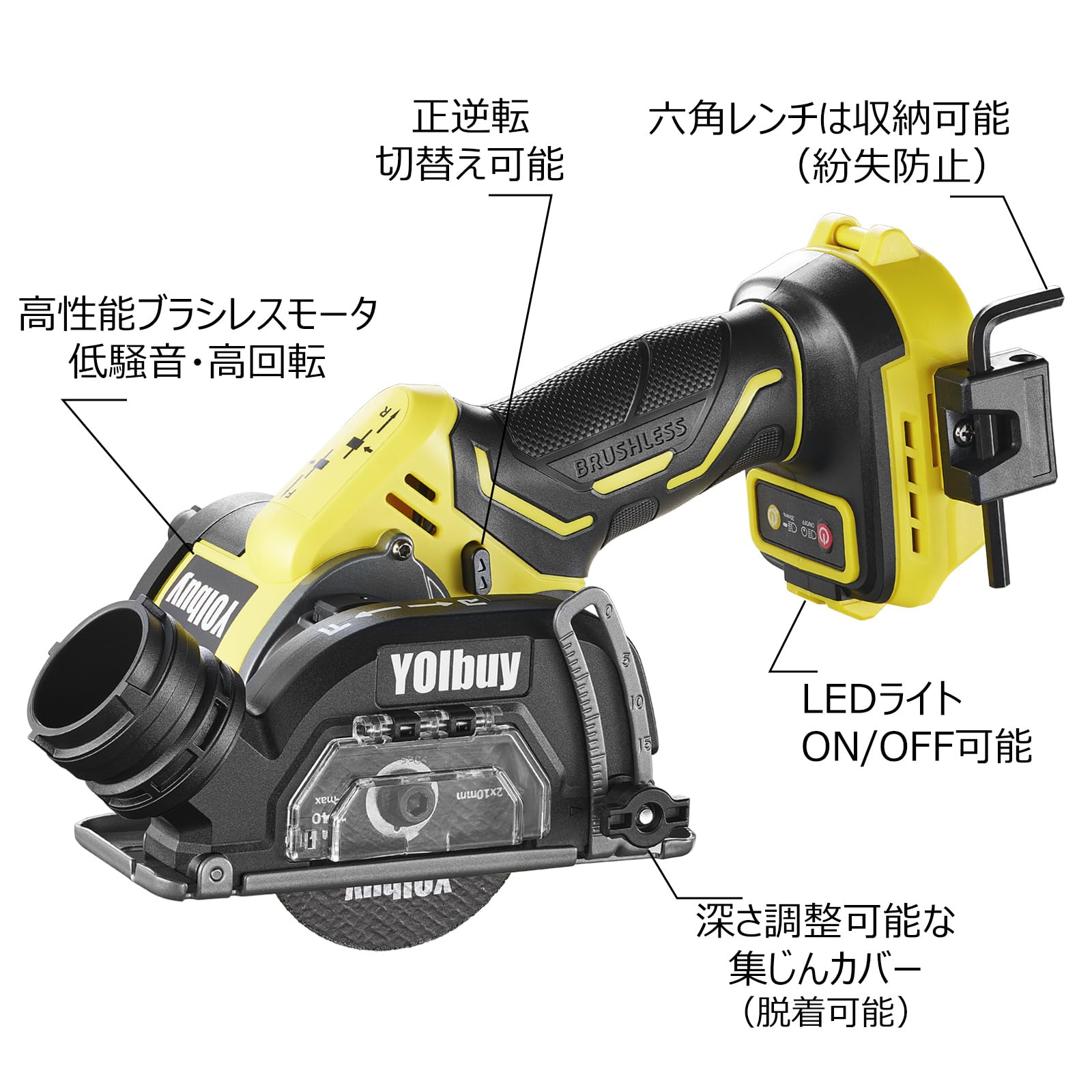 Amazon | YOIbuy PRO 充電式 76mm コンパクトカッター ブラシレス