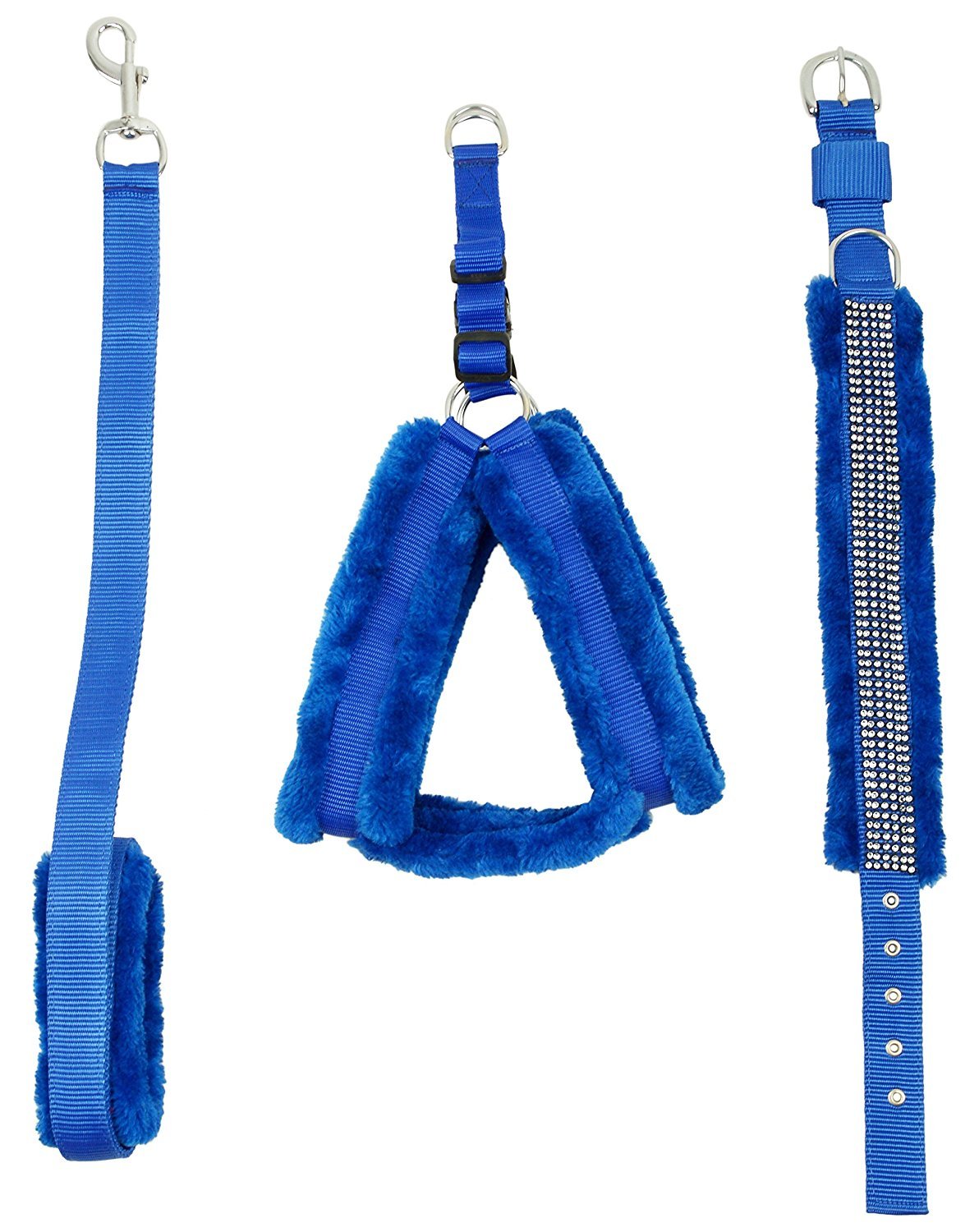Skora Fancy Nylon Blue Fur .75 inch Small Dog Harness, Dog Collar & Leash (Chest Size : 26-30 inch) (B078MHJBXM) Amazon Price History, Amazon Price Tracker