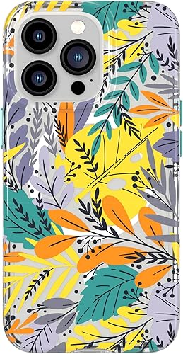 Tech21 Evo Art - Funda protectora integrada para iPhone 13 Pro con diseño floral Magsafe con protección contra caídas de 12 pies