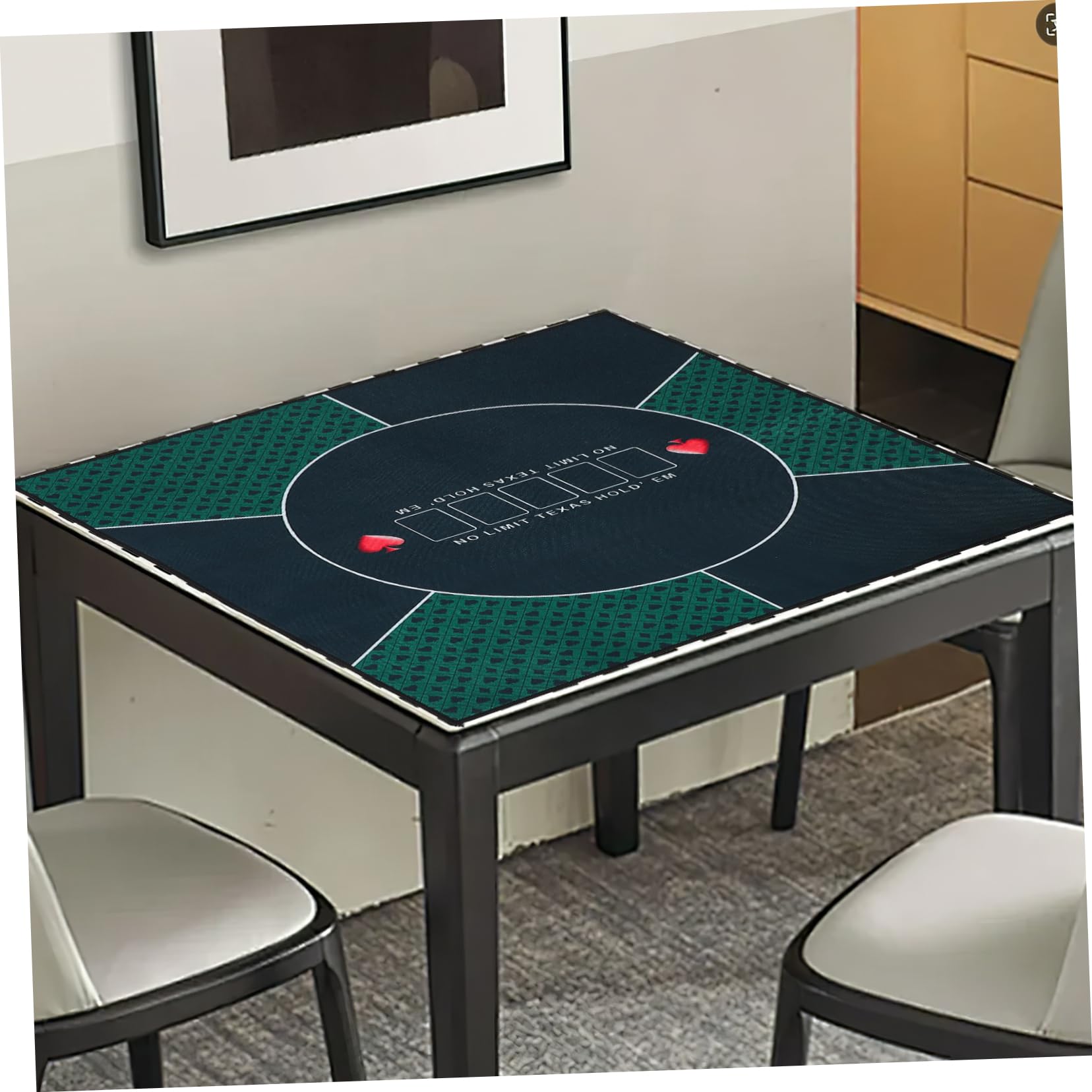 Gatuida Tappeto per Tavolo da Poker Rettangolare Design Stampato, Antiscivolo e Facile da Riporre per Giochi di Ruolo e Viaggi