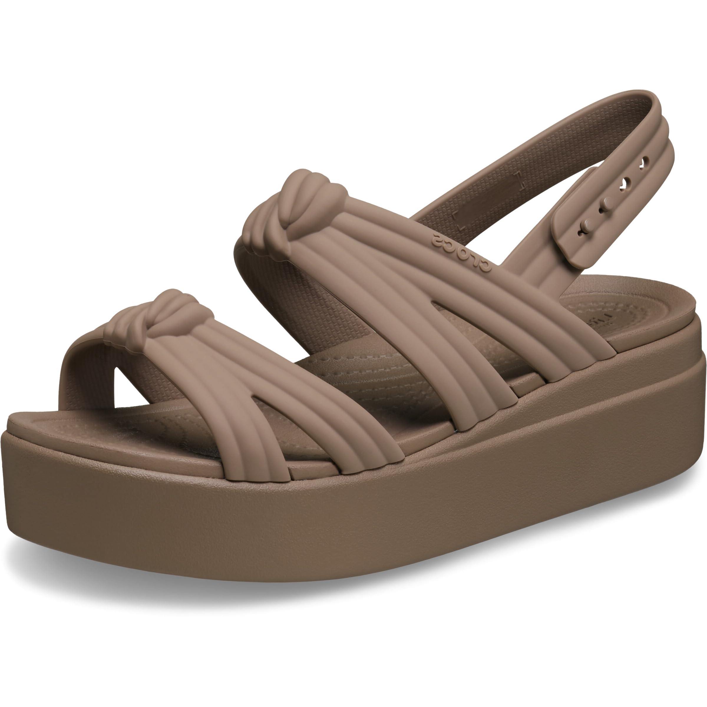 Crocs Brooklyn Low Wedge Knot Sandal Latte  in Size 4