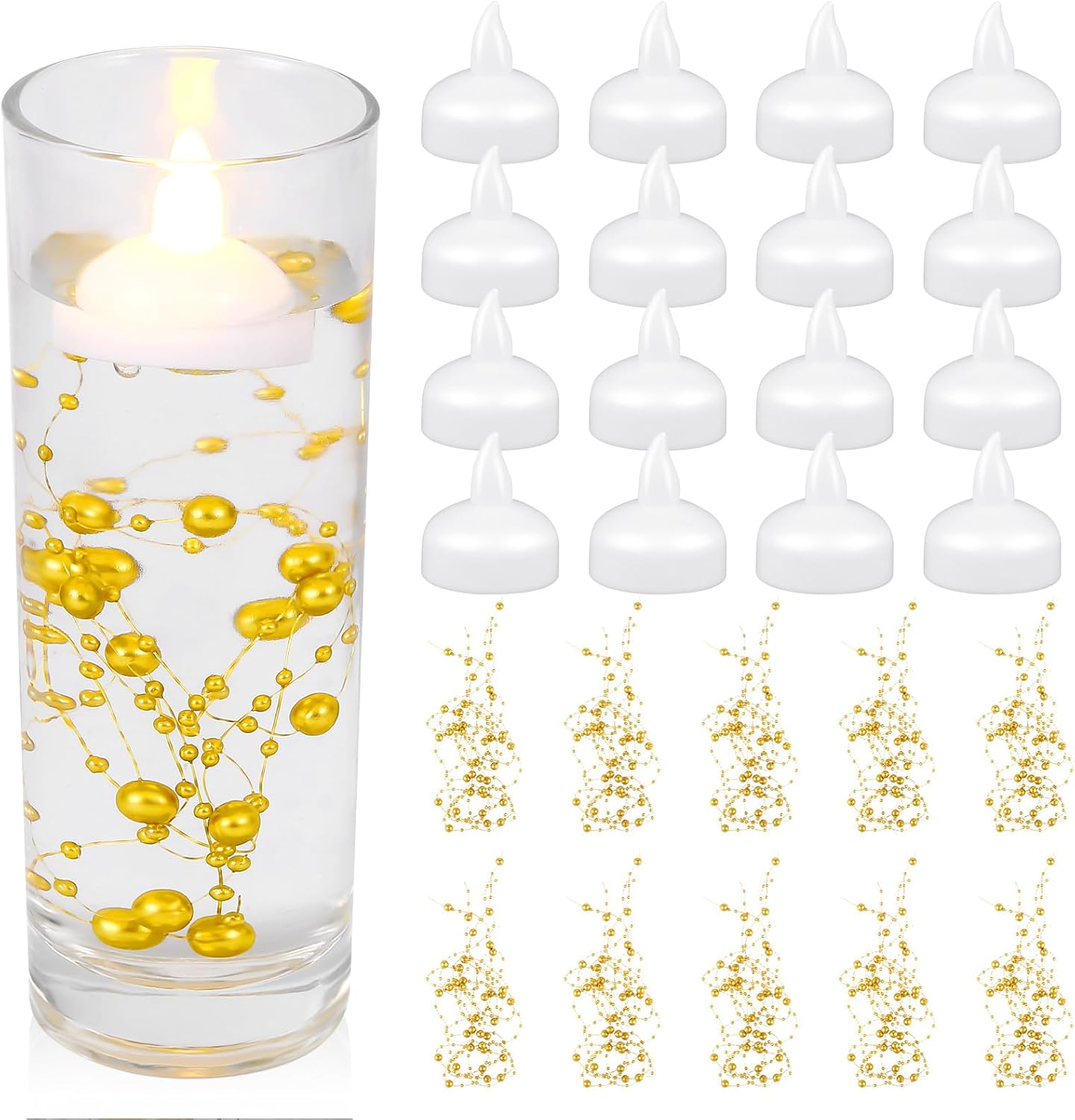 Kittmip 48 Pcs LED Floating Candles Waterproof Flameless