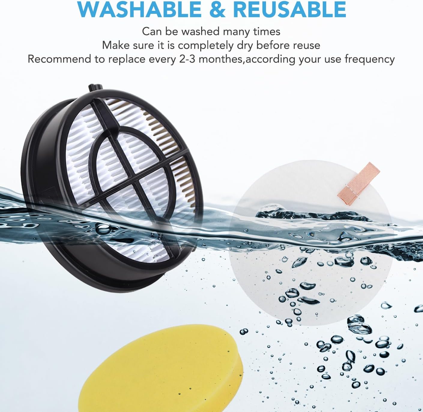 16871 1650 Filter Replacement Compatible with Bissell Pet Hair Eraser Upright Vacuum - Replacements Model 27909 1650 1650A 2281 2475 2790 2817 Part 1608861 1608860-4 + 4 + 4 Pack