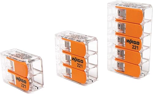 WAGO Surtido de conectores de alambre compacto de 221-61 x 10 AWG 95 piezas