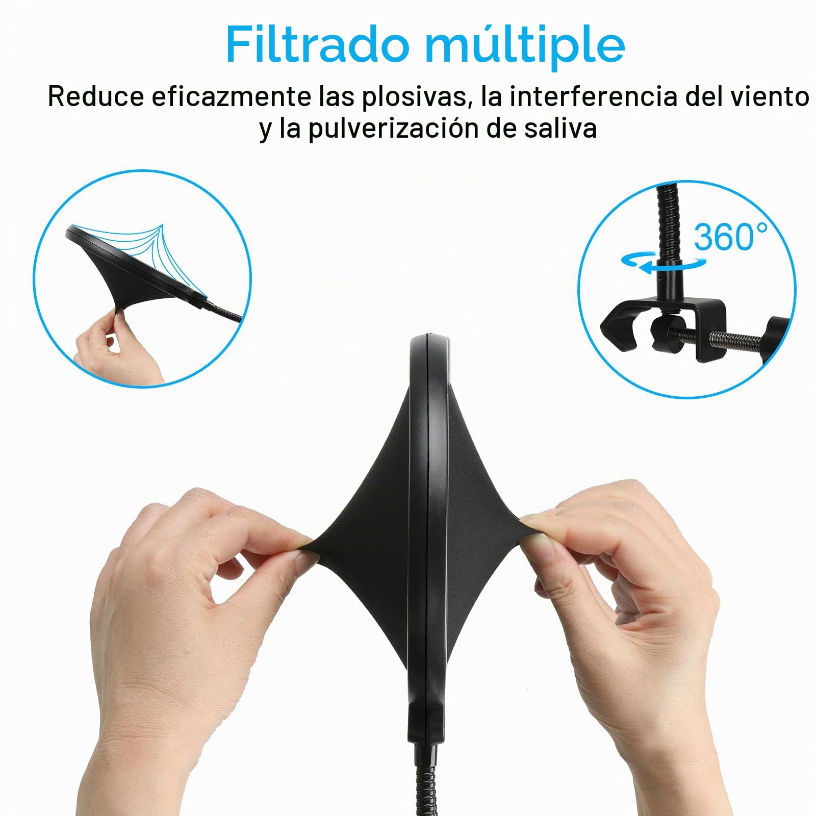 Blue Yeti X Brazo con Filtro Antipop, Tubo de Montaje, Abrazadera de Mesa Actualizado Compatible con Blue Yeti X Micrófono USB por YOUSHARES